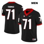 Men's Georgia Bulldogs NCAA #71 Andrew Thomas Nike Stitched Black Legend Authentic College Football Jersey VCD3754EW